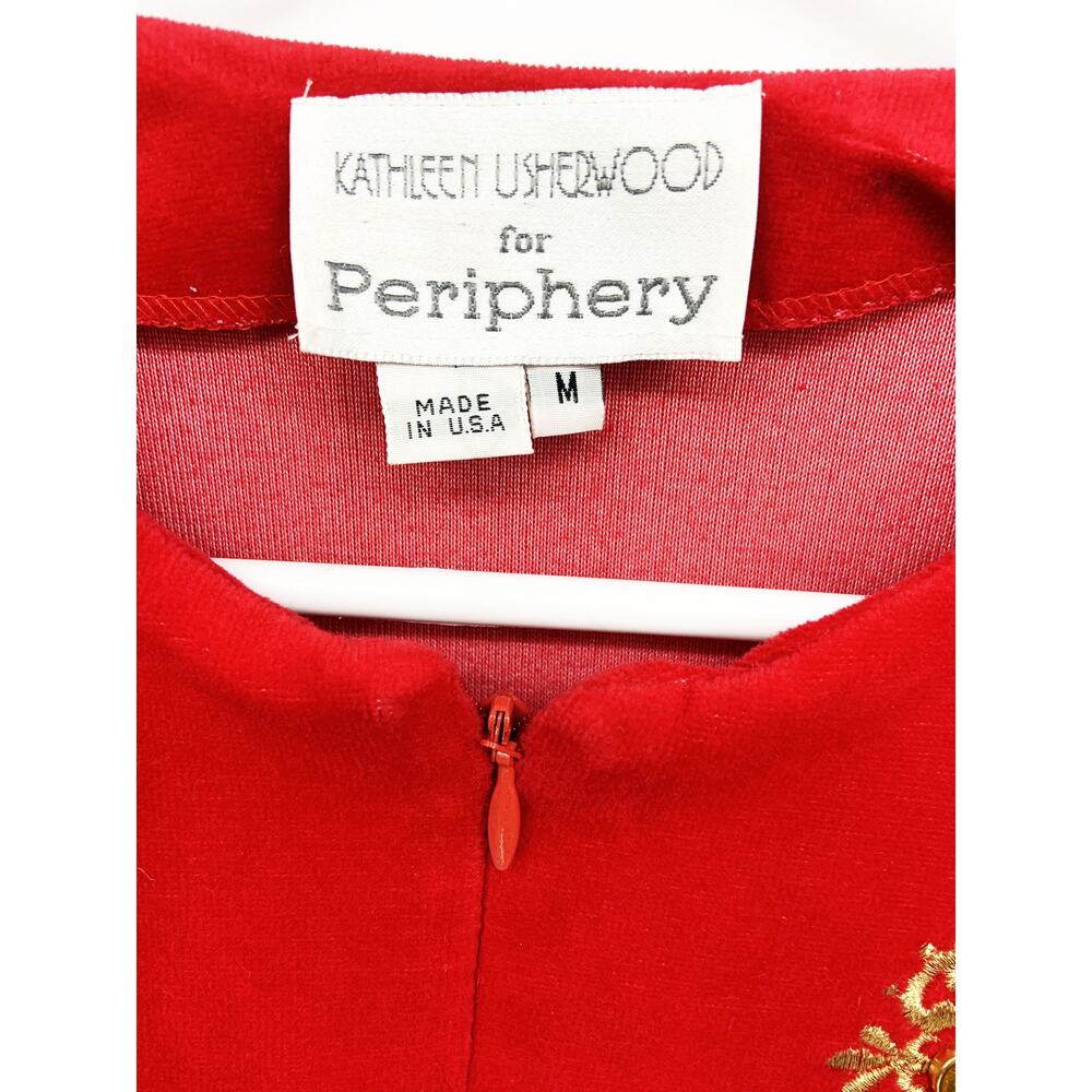 Kathleen Usherwood for Periphery Kaftan Robe Red Long Sleeve Size M 70s 80s - Picture 4 of 5